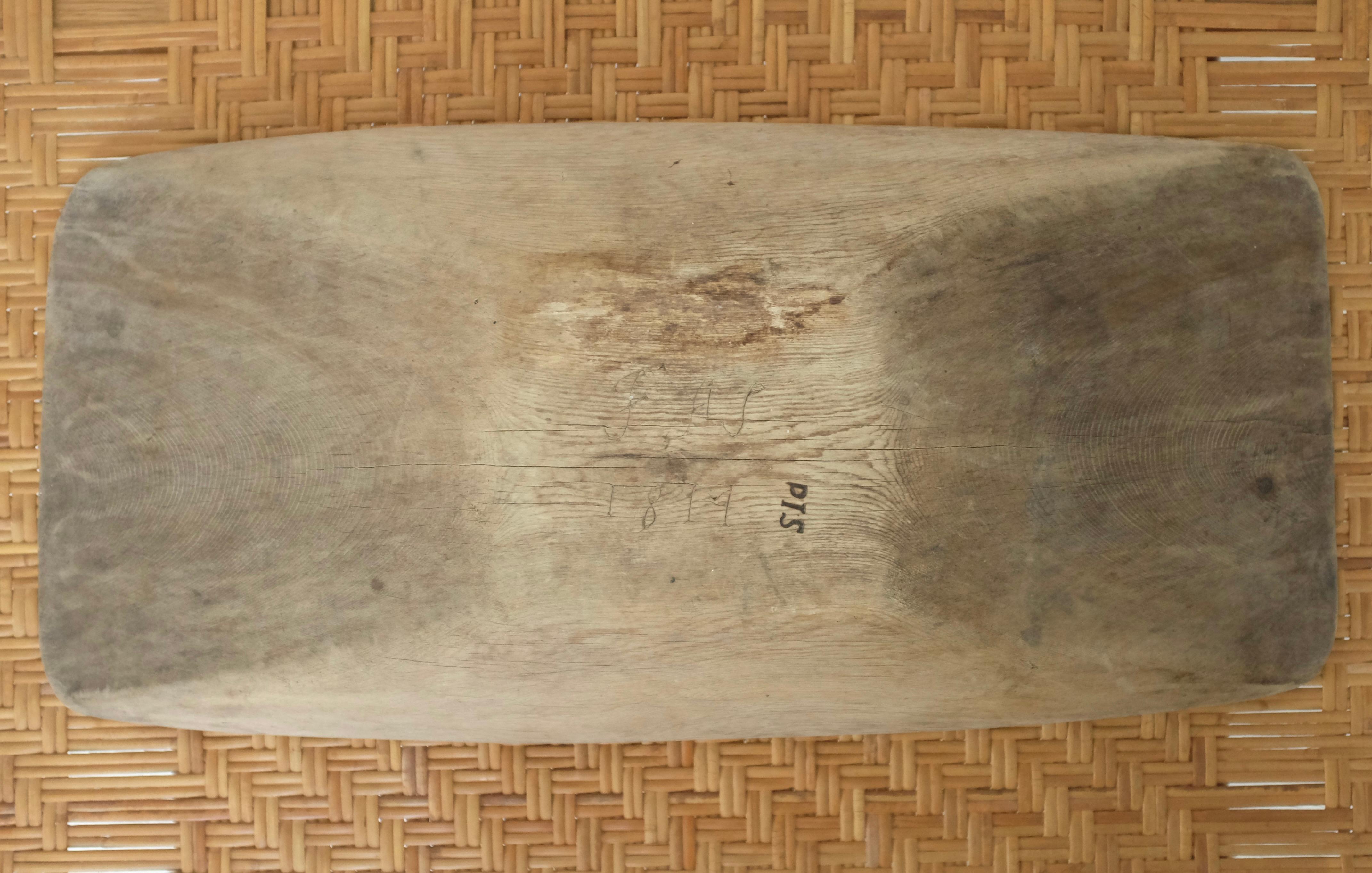 Rustic Antique Swedish Wooden Tray from 1814 For Sale