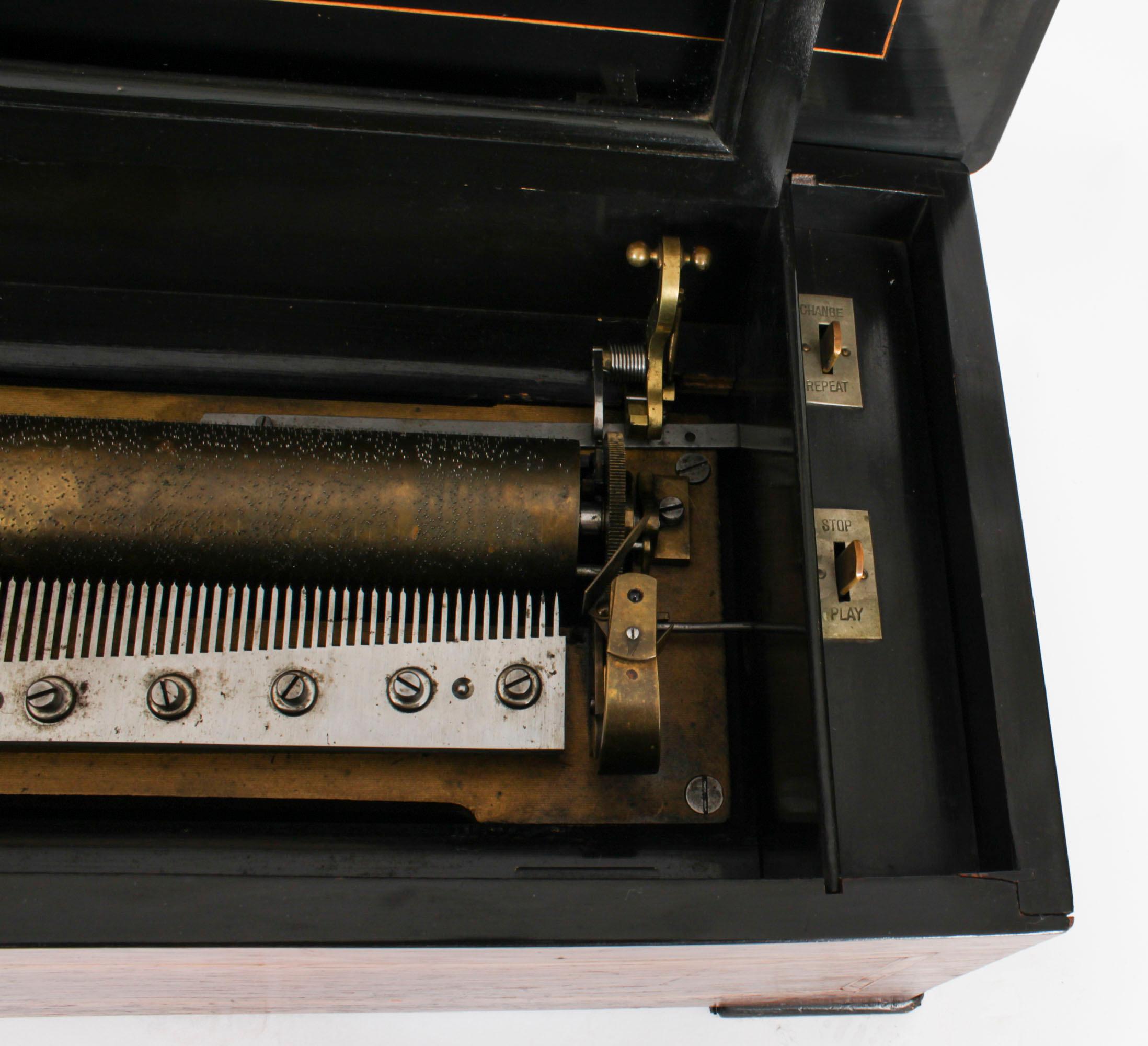 Antique Swiss 10 Air Musical Box Langdorff & Fils 19th Century For Sale 2