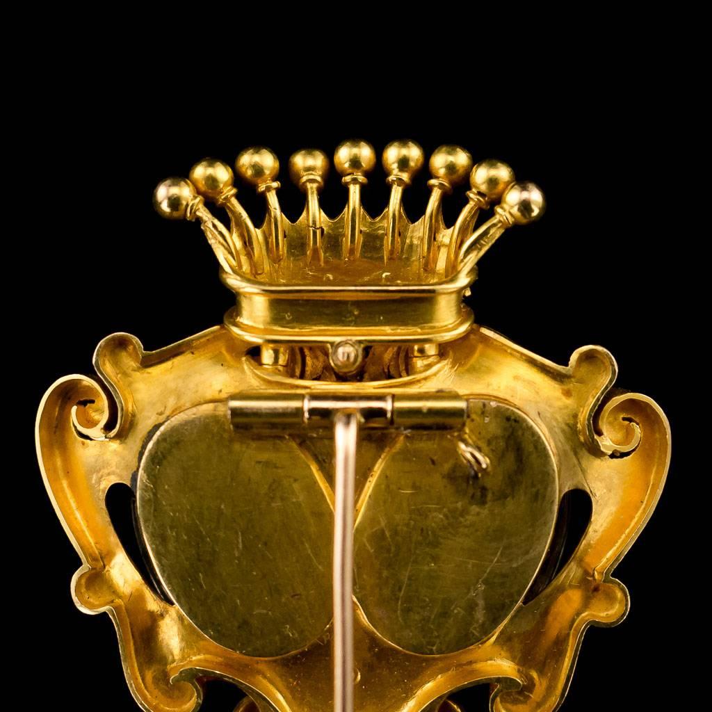Antique Swiss 18-Karat Gold, Diamond and Garnet-Set Watch Chatelaine, circa 1870 1