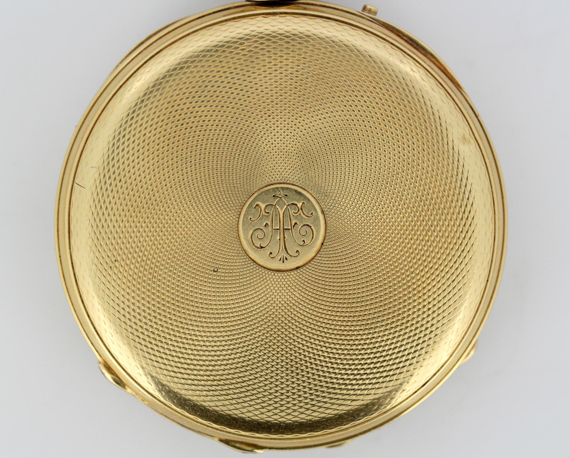 Antique Swiss 18 Karat Yellow Gold Pocket Watch by Amore Spiral Breguet, 1920s 1
