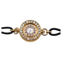 Antique Swiss 18ct Gold Convertible Fob Wristwatch, 2.2 Carat Diamond Bezel