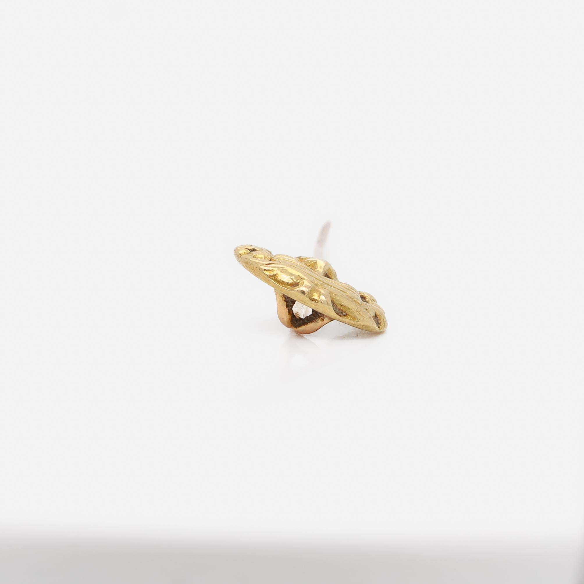 Antique Swiss 18K Gold Stickpin with Head of a Man For Sale 4