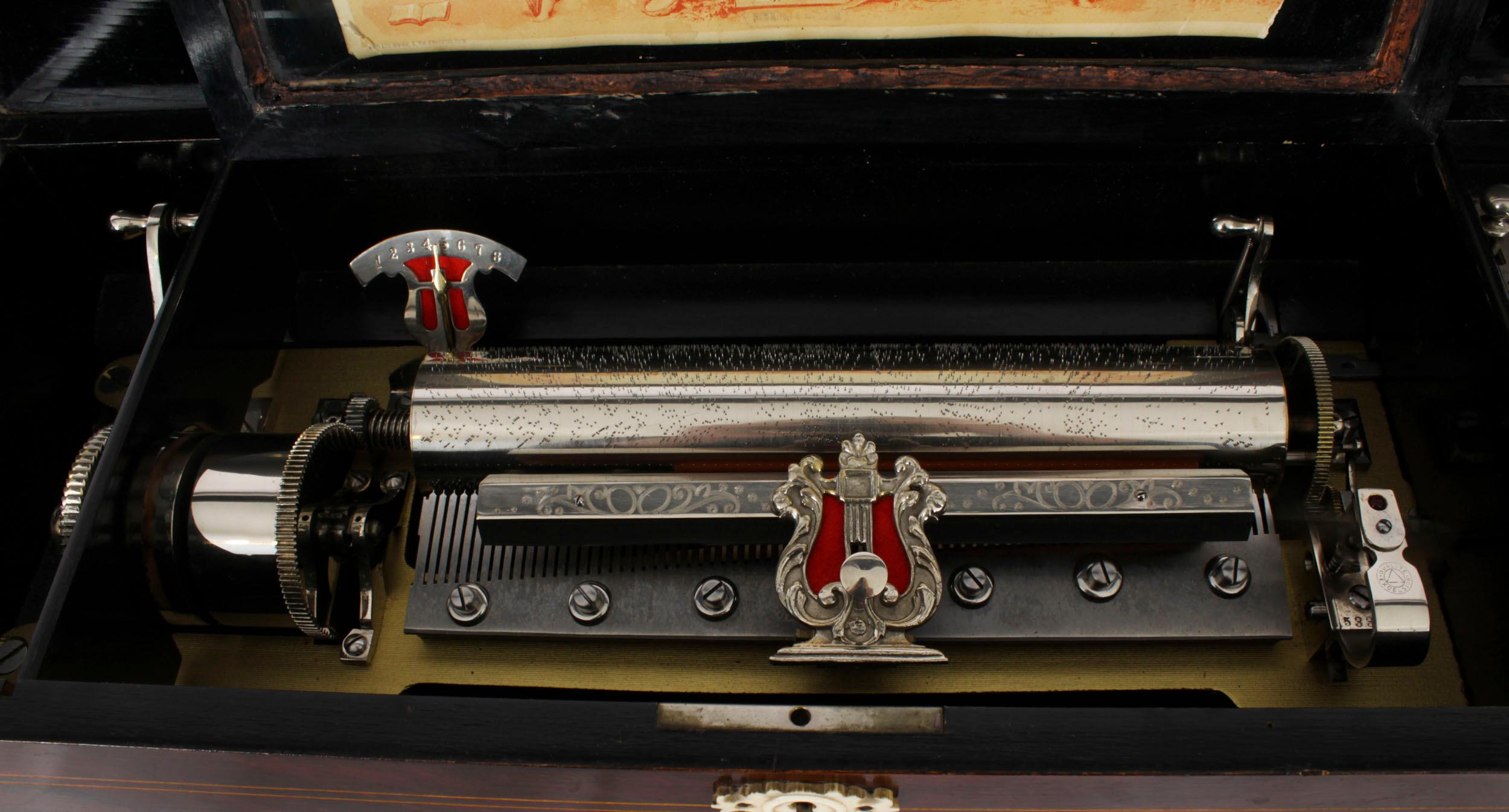 Antique Swiss 8 Air Gonçalo Alves Musical Box 19th Century For Sale 9