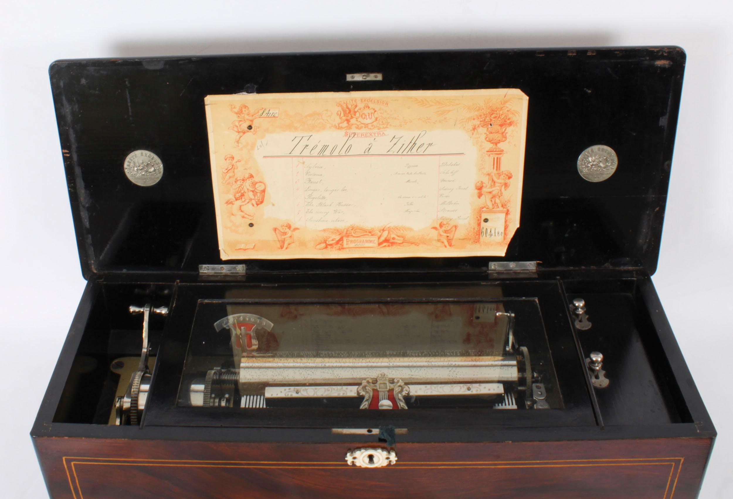 Antiguo Swiss Air 8 Gonçalo Alves Caja de música Siglo XIX en venta 4
