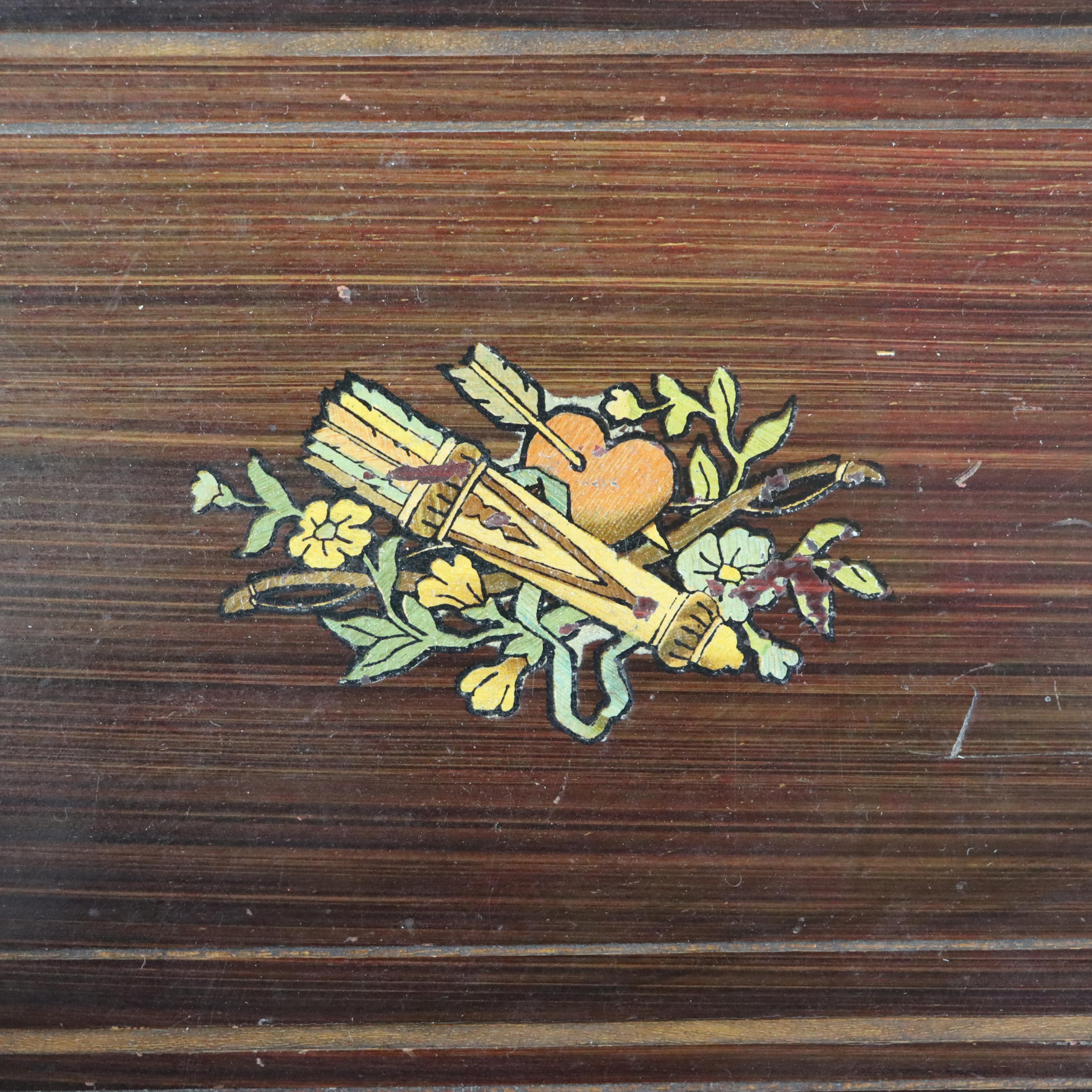 Ancienne boîte à musique suisse à 8 cylindres non signée C1890
4 3/4