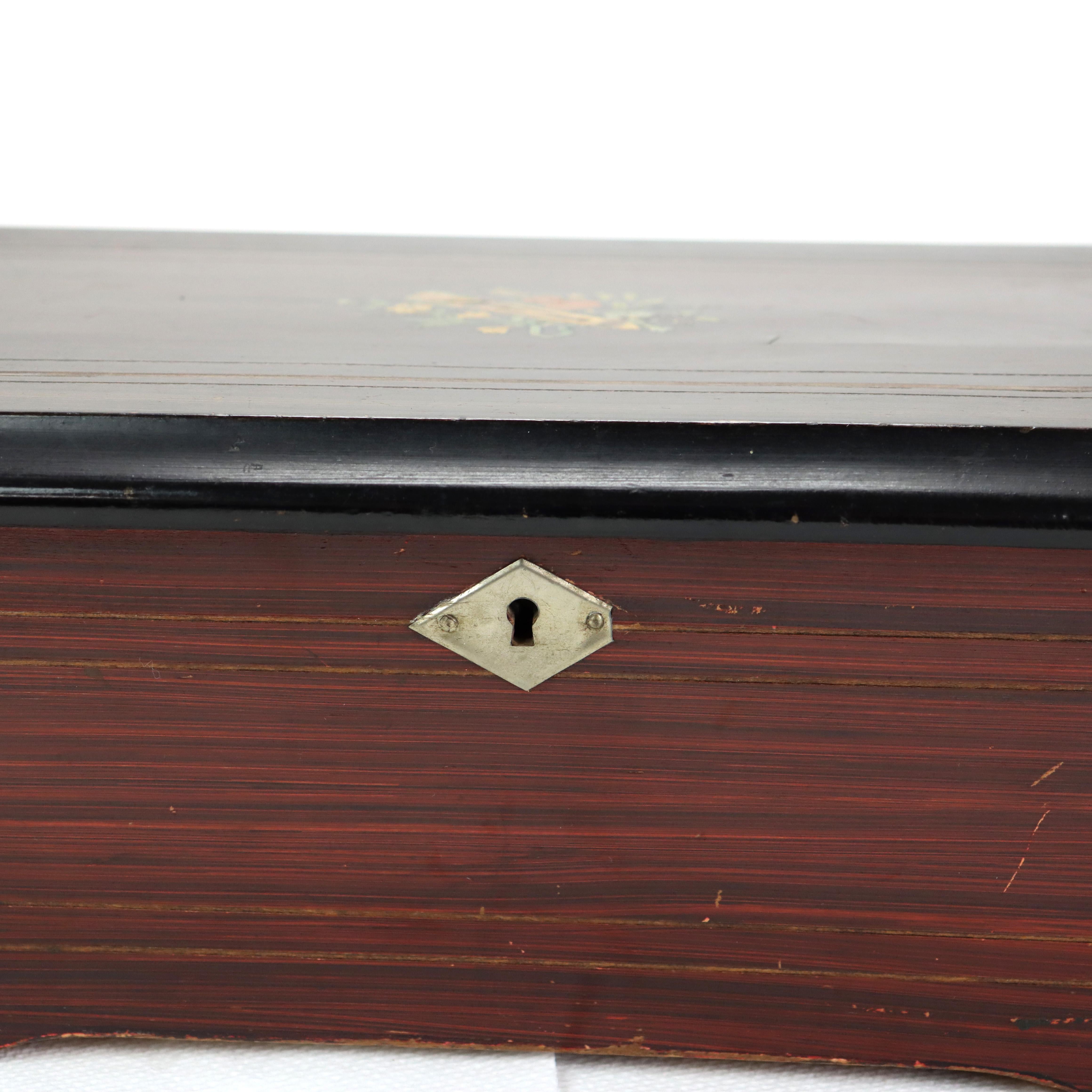 Bois Antique boîte à musique suisse à 8 tiges cylindriques C1890 en vente