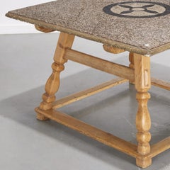 Antique Swiss Alpine Pine Table with Hand-Poured Terrazzo Top ex Christie's