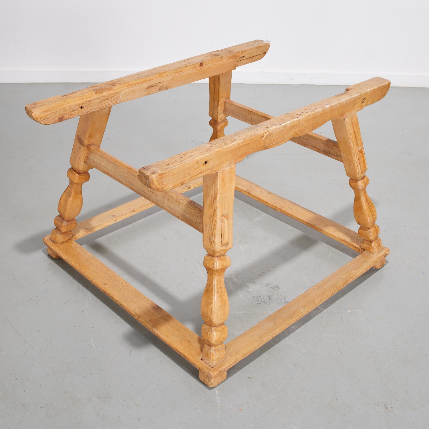 Early 20th Century Antique Swiss Alpine Pine Table with Hand-Poured Terrazzo Top ex Christie's For Sale