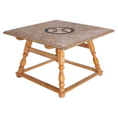 Antique Swiss Alpine Pine Table with Hand-Poured Terrazzo Top ex Christie's