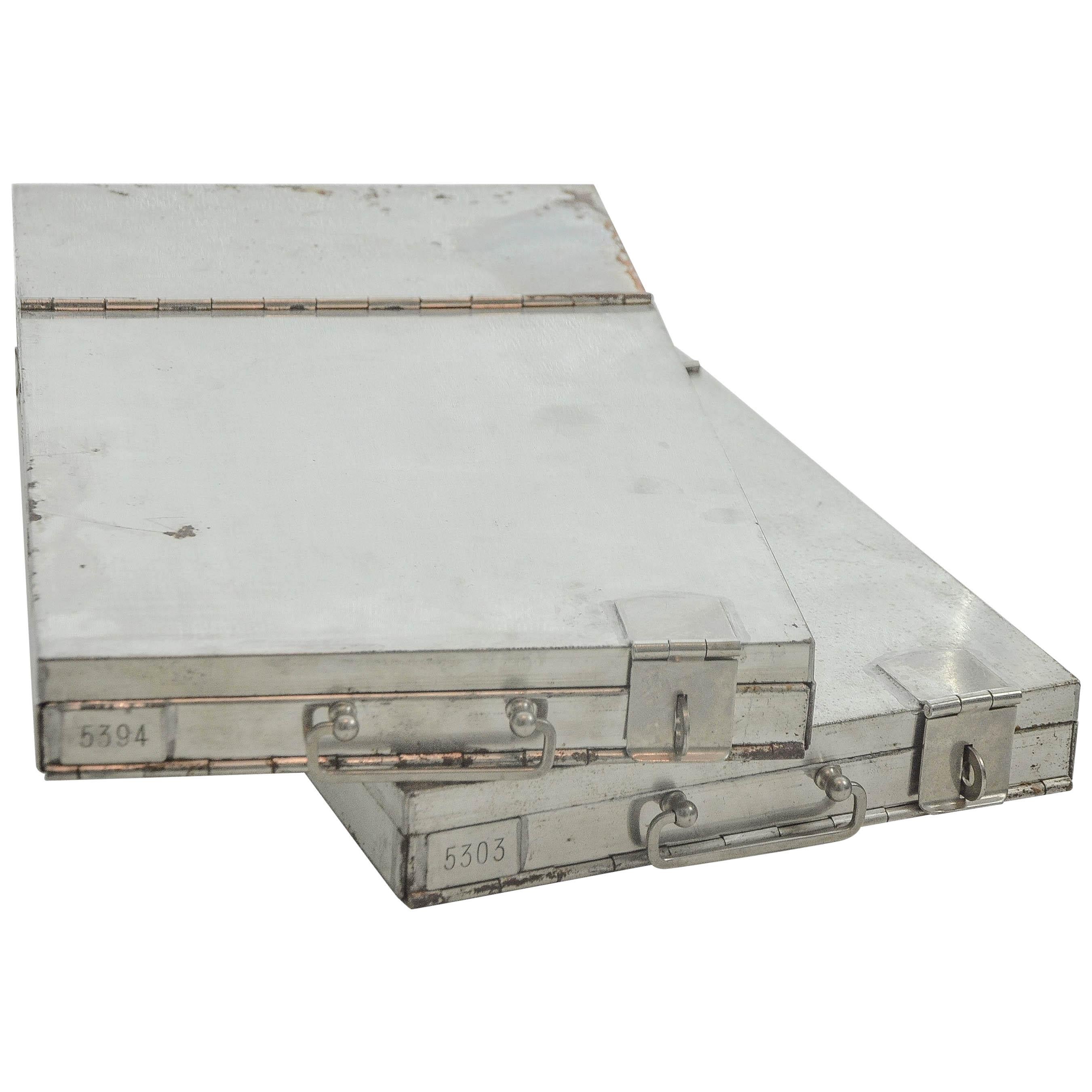 Antique Swiss Bank Safety Deposit Boxes from a Bank Locker For Sale