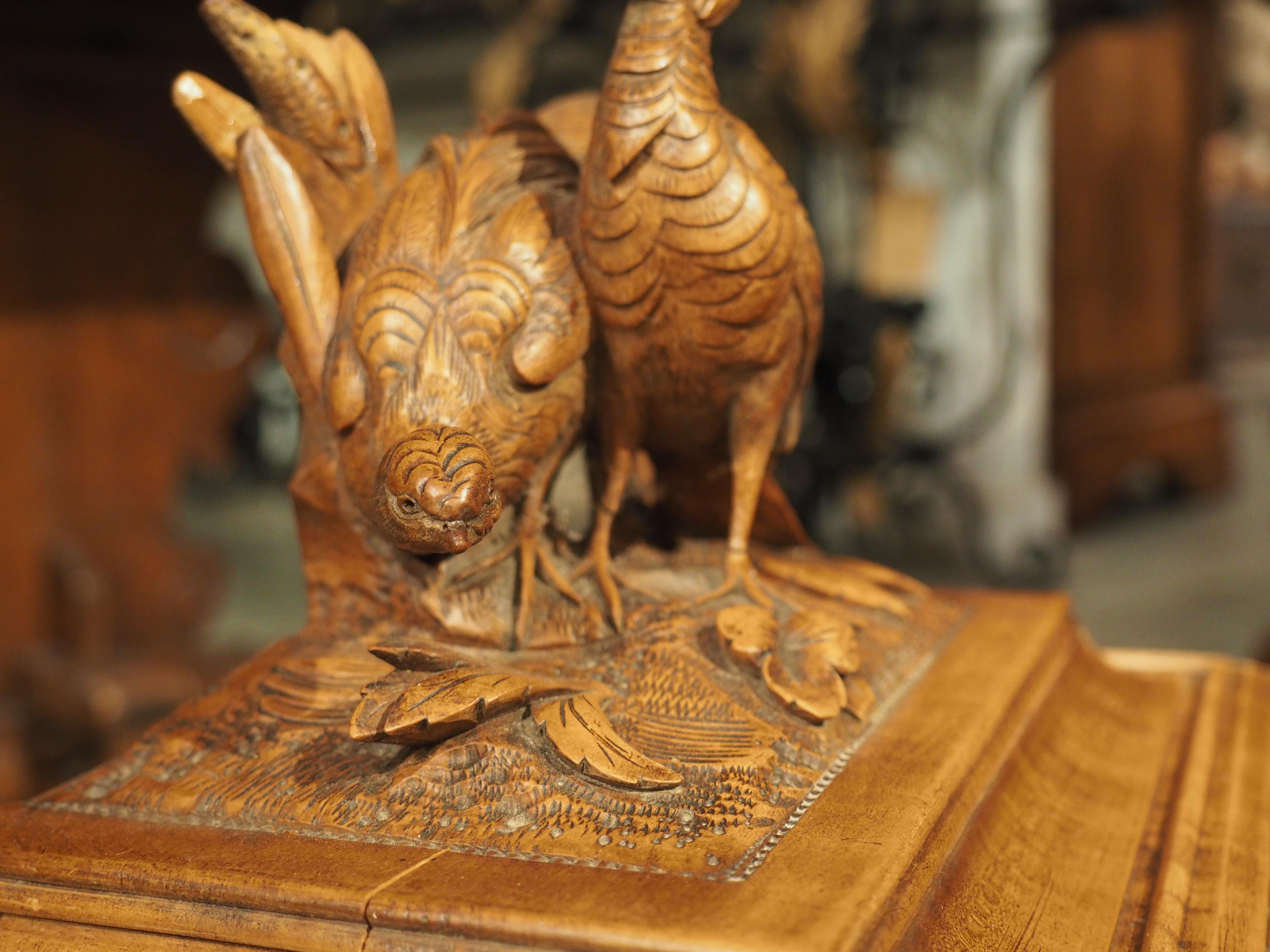 Antique Swiss Black Forest Carved Cigar Chest, Circa 1890 3
