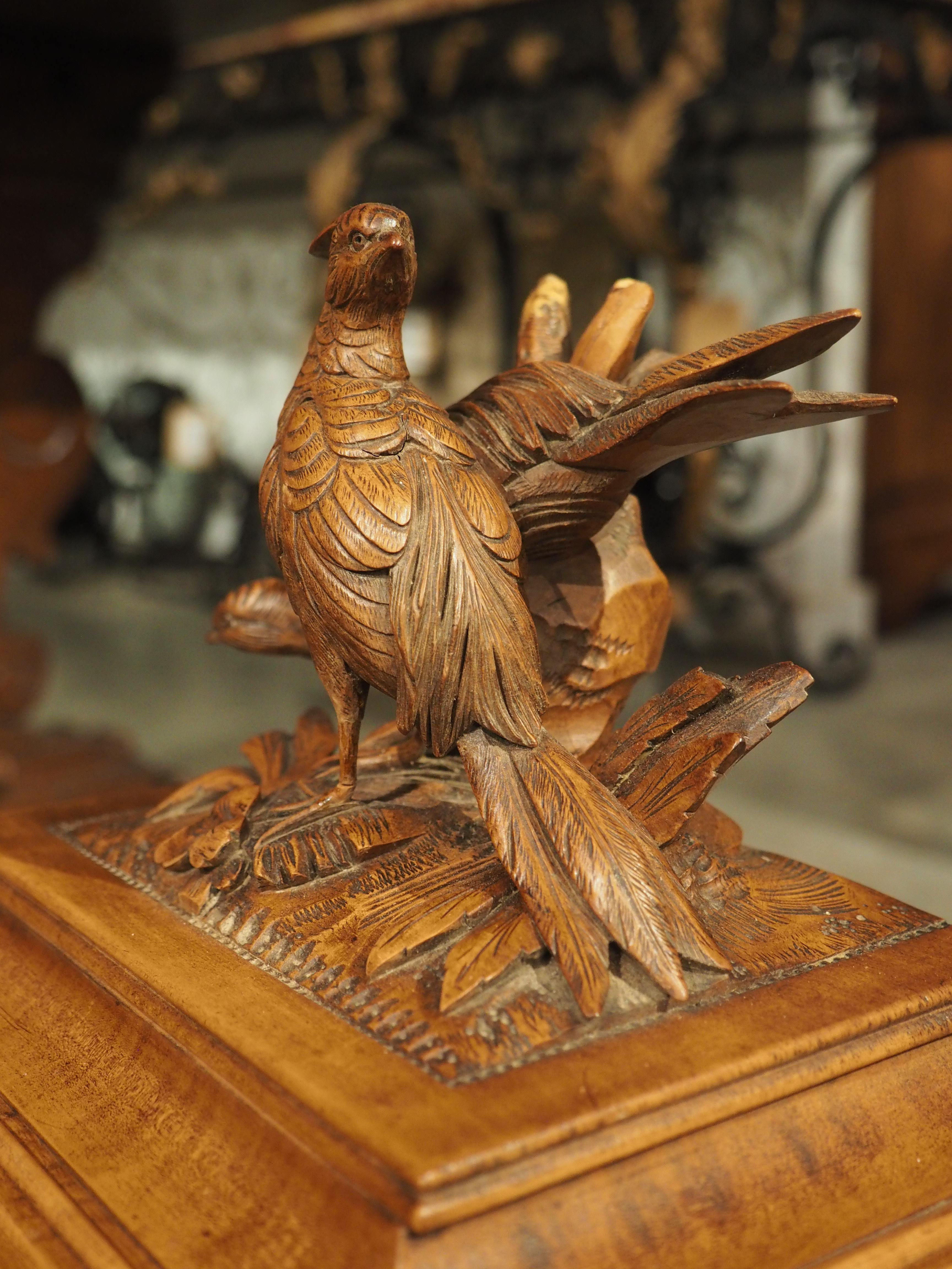 Antique Swiss Black Forest Carved Cigar Chest, Circa 1890 8