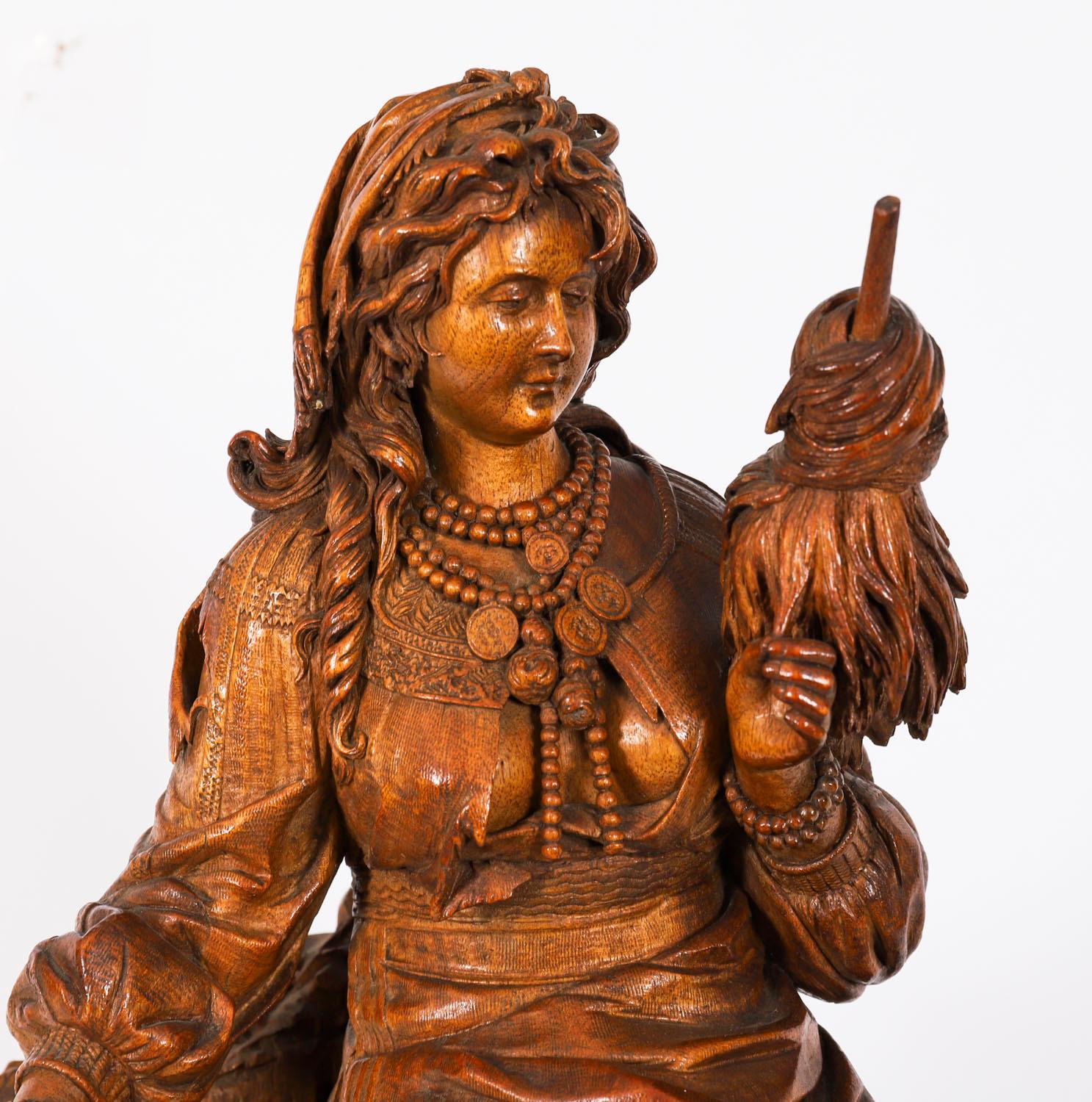 Enamel Antique Swiss 'Black Forest' Carved Linden Wood Clock 19th Century For Sale