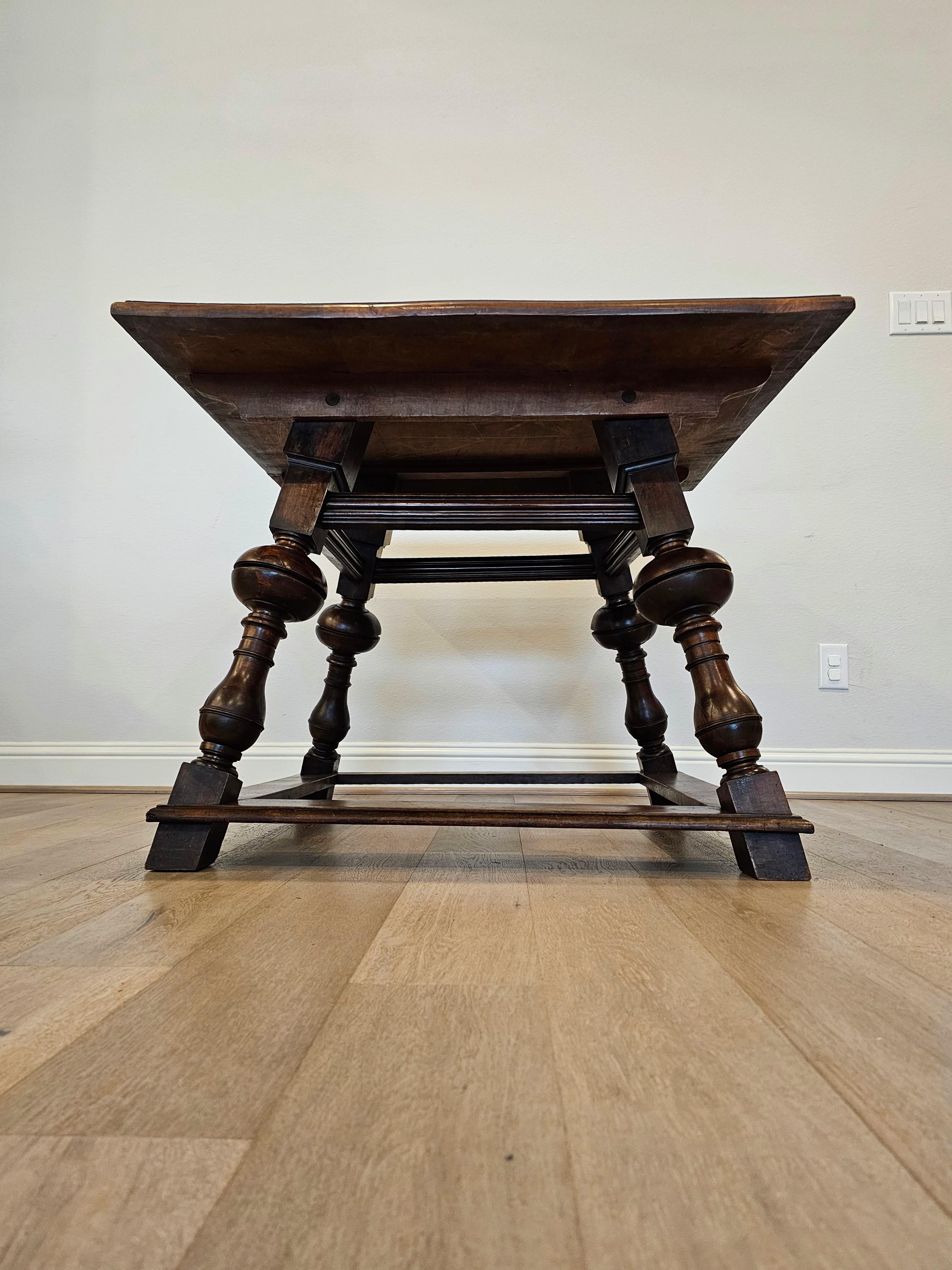 Antique Swiss Black Forest Carved Walnut Table  For Sale 4