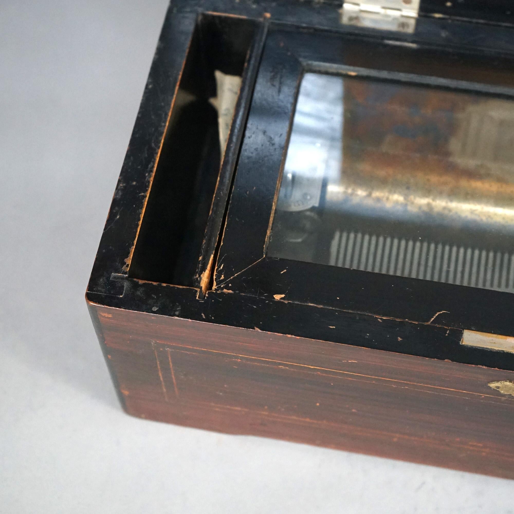 Antique Swiss Cylinder Table Top Eight-Tune Music Box C1900 4
