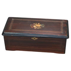 Antique Swiss Cylinder Table Top Eight-Tune Music Box C1900