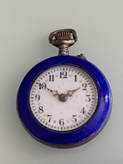Antique Swiss Double-Sided Guilloché Enamel Pocket Watch / Pendant Watch.