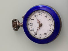 Antique Swiss Double-Sided Guilloché Enamel Pocket Watch / Pendant Watch.