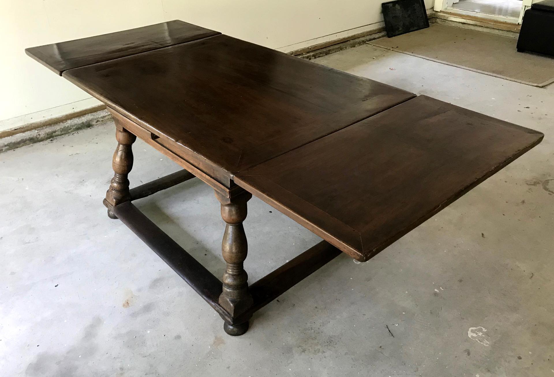 Antique Swiss Draw-Leaf Extension Table For Sale 3