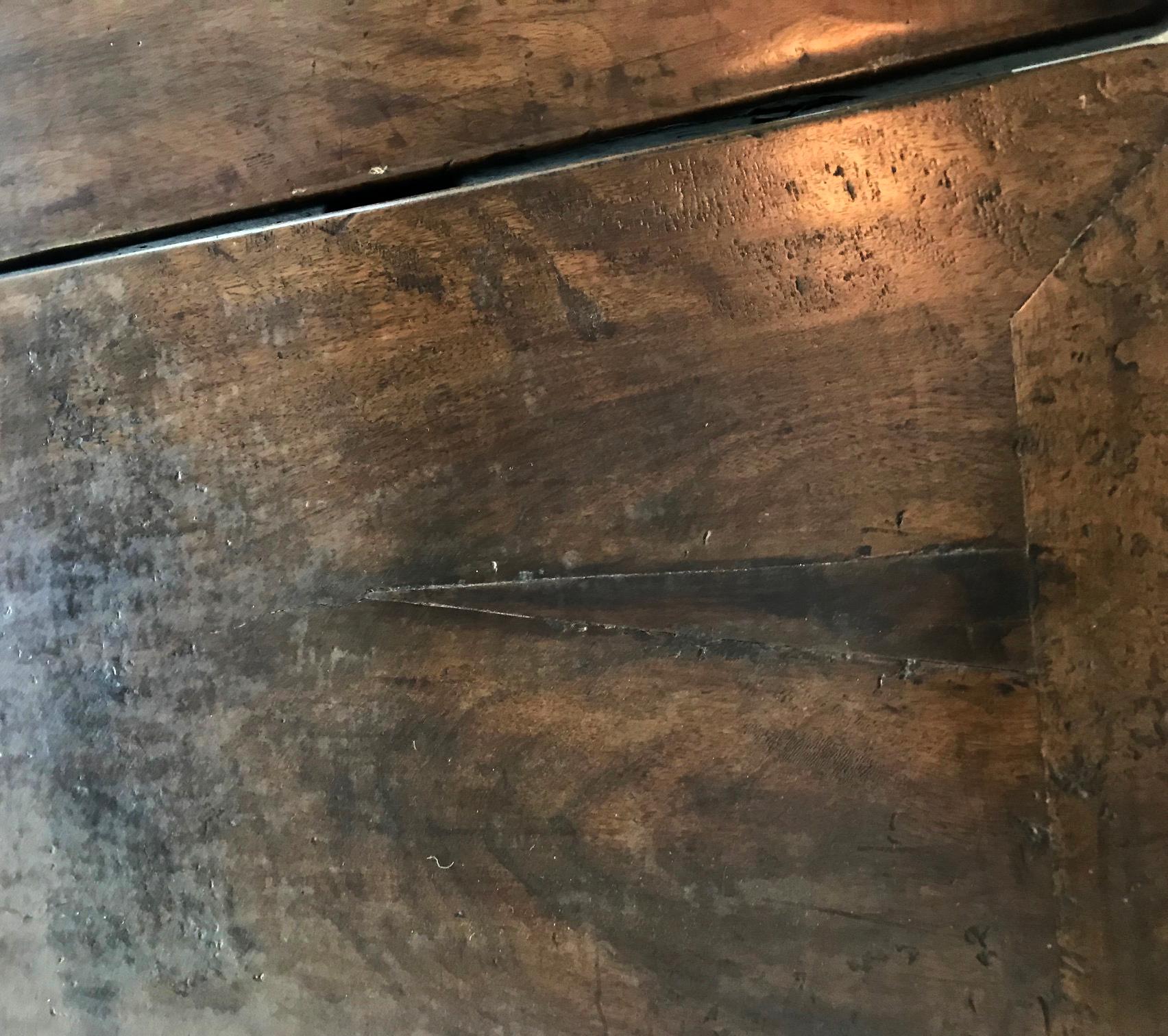 Hardwood Antique Swiss Draw-Leaf Extension Table For Sale