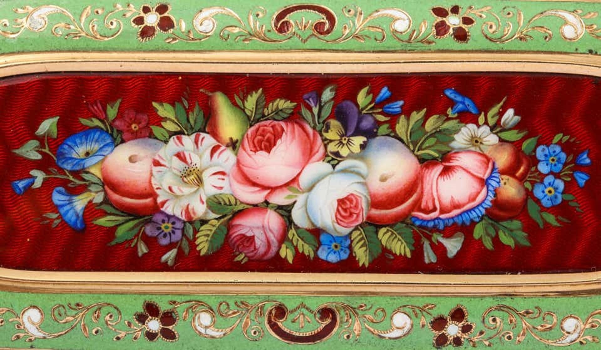 Antique Swiss Enamel Snuff Box In Excellent Condition In New York, NY