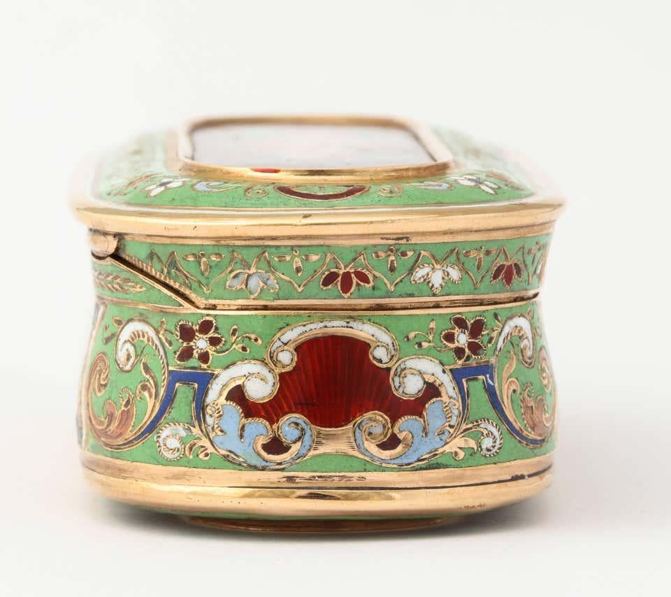 19th Century Antique Swiss Enamel Snuff Box