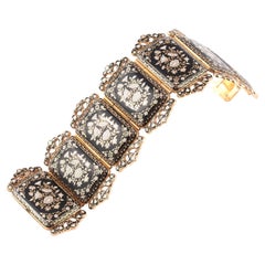 Antique Swiss Gold And Enamel Bracelet Circa 1840
