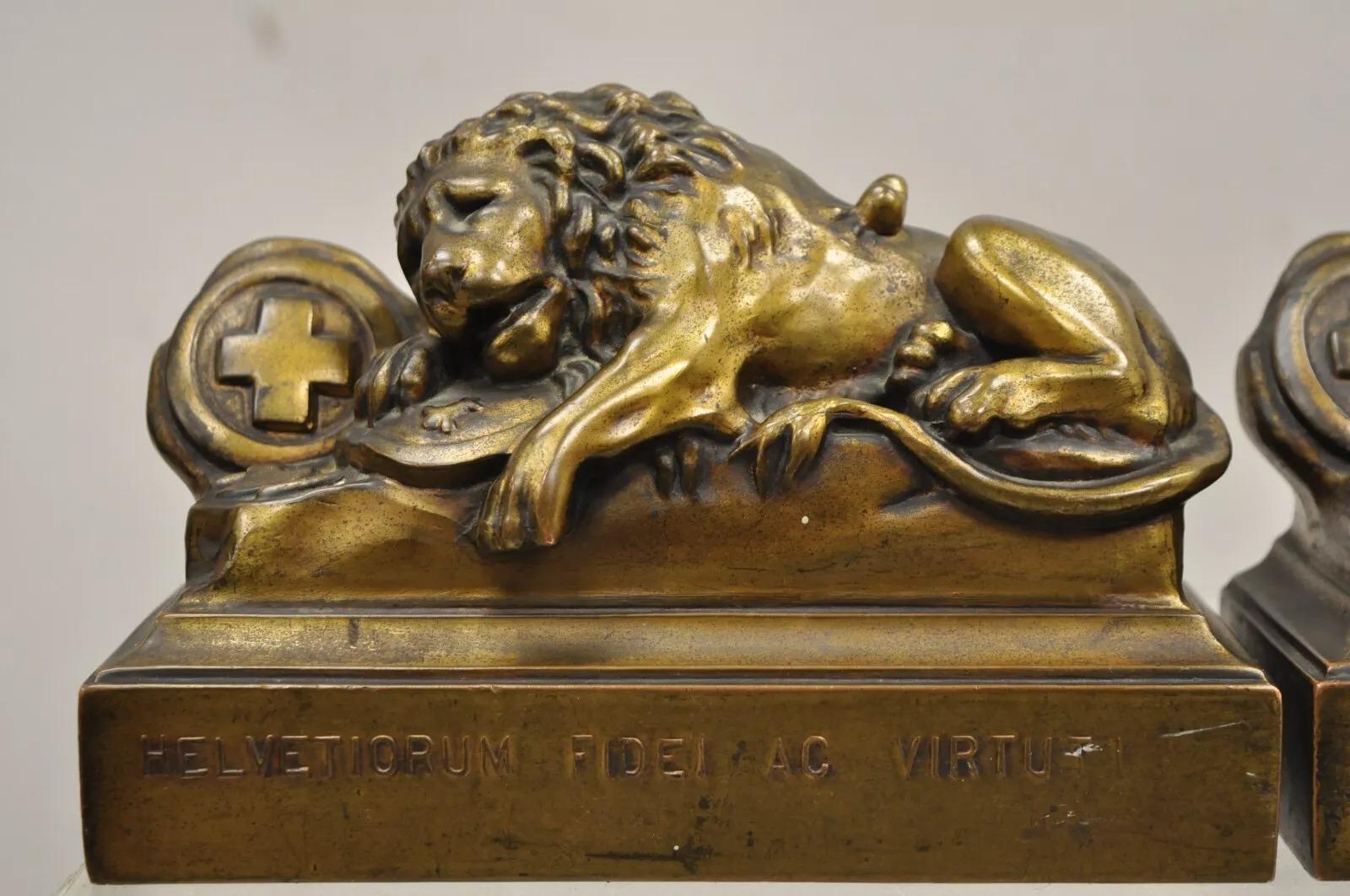 Sconosciuto Antico fermalibri in bronzo della Guardia Svizzera Helvetiorum Fidei AC Virtuti 