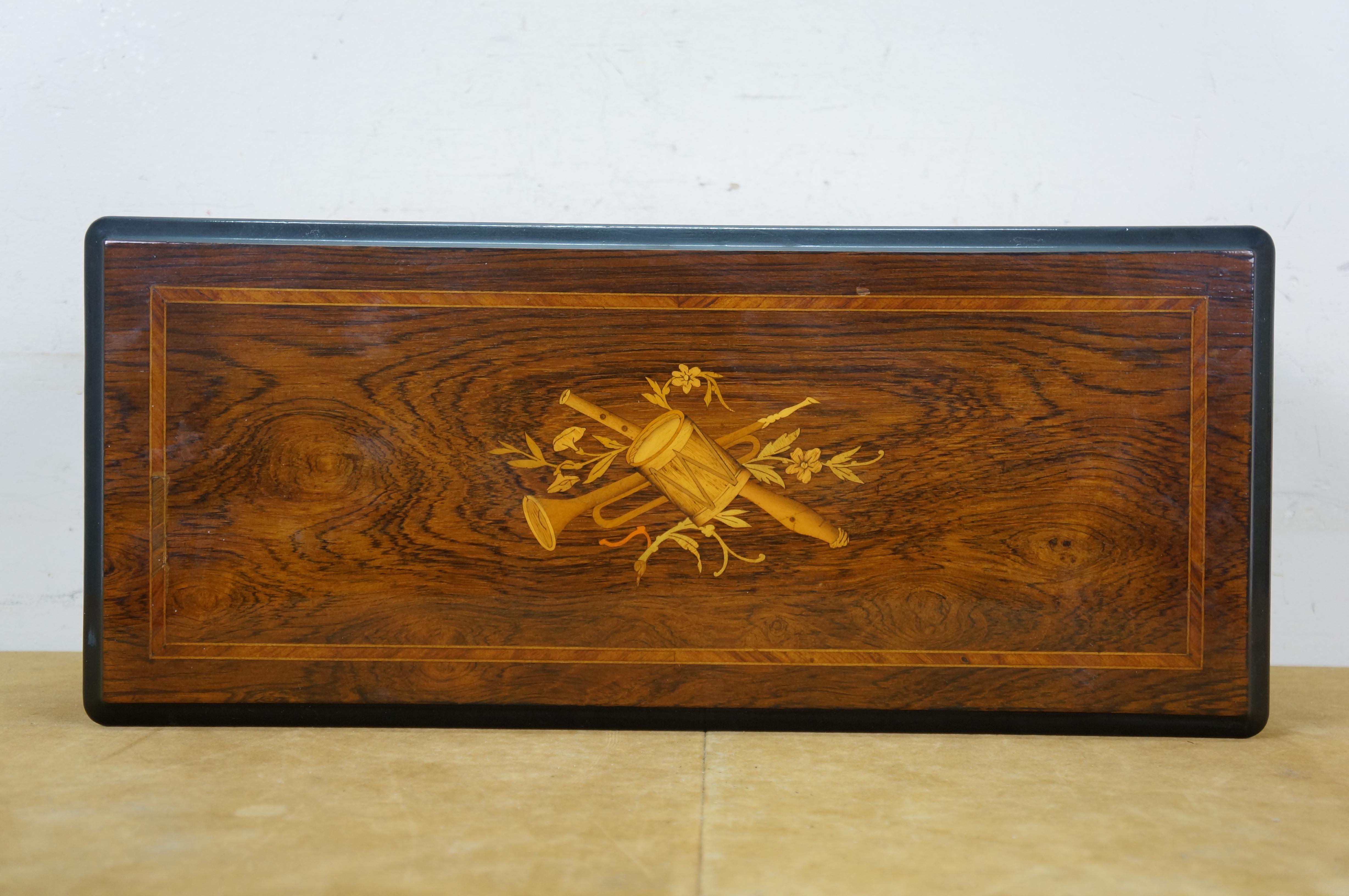 Antique Swiss Langdorff & Fils 8 Tune Niut Airs Marquetry Music Box 20