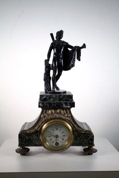 Antique Swiss Lenzkirich Clock Iron Bronze Apollo Figurine Depose 1388 Stamped