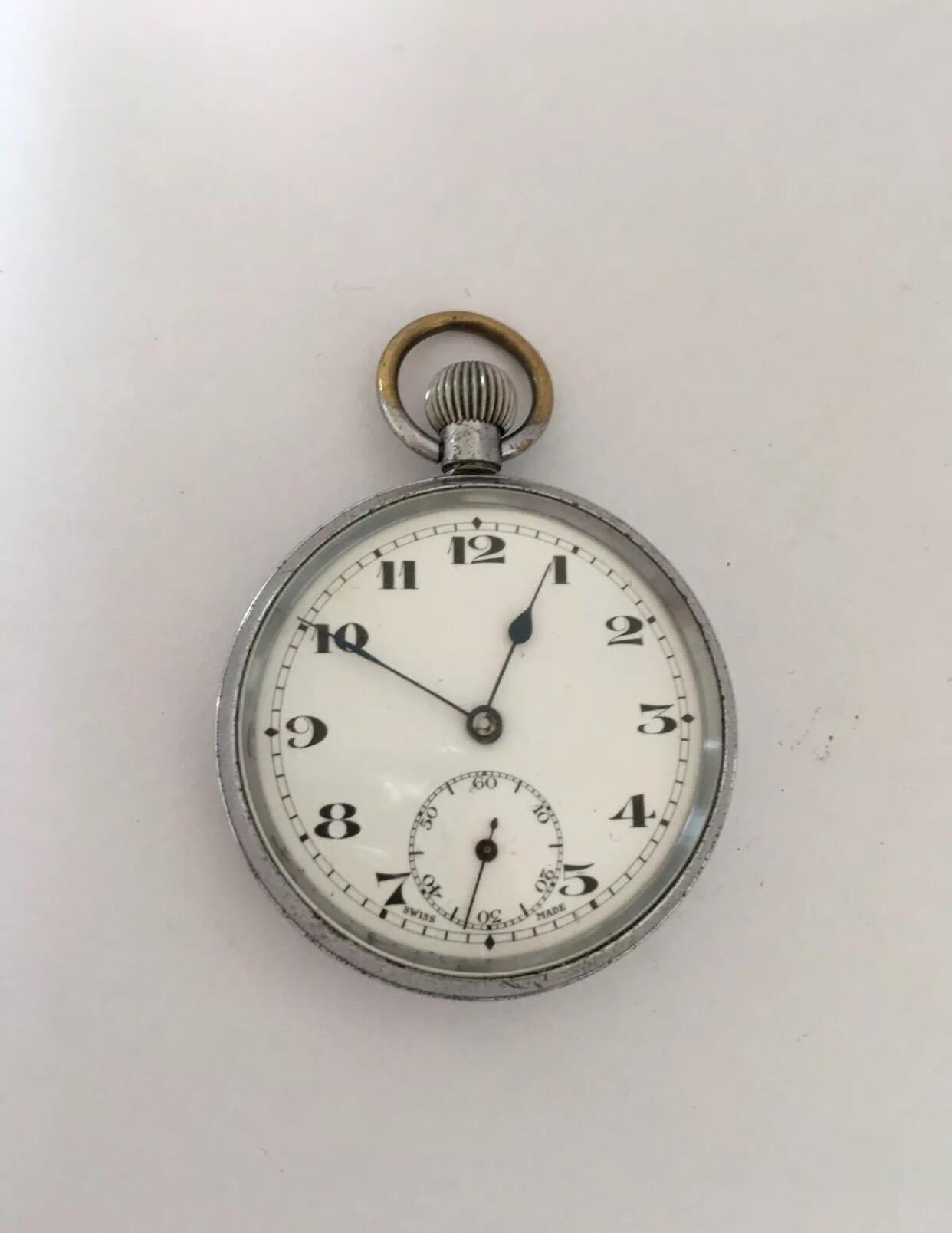 Antique Swiss Made Pocket Watch For Sale 2