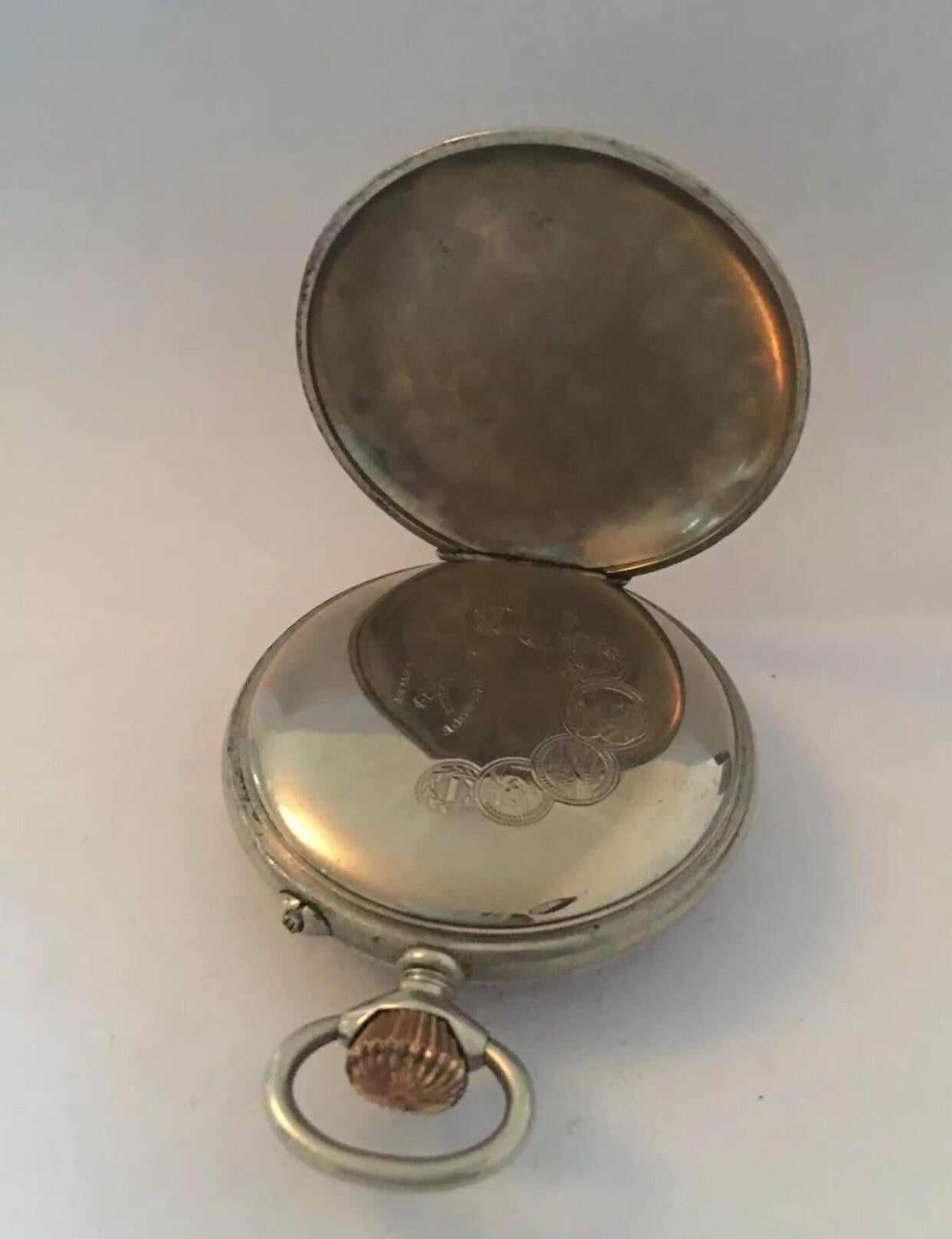 Antique Swiss Made Pocket Watch Signed Roskopf 3