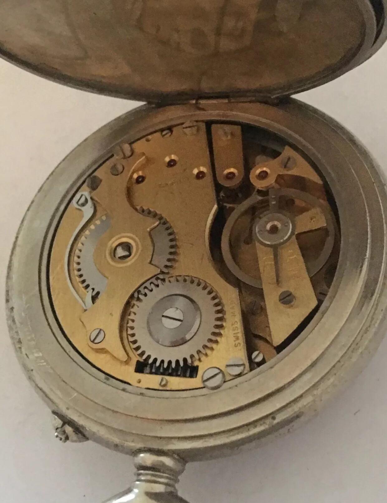 Women's or Men's Antique Swiss Made Pocket Watch Signed Roskopf