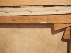 Óleo suizo antiguo, La Porte Neuve en Ginebra, de Édouard Elzingre