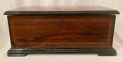 Antique 19th Century Swiss Rosewood "Drums and Bells" Music Box, circa 1880