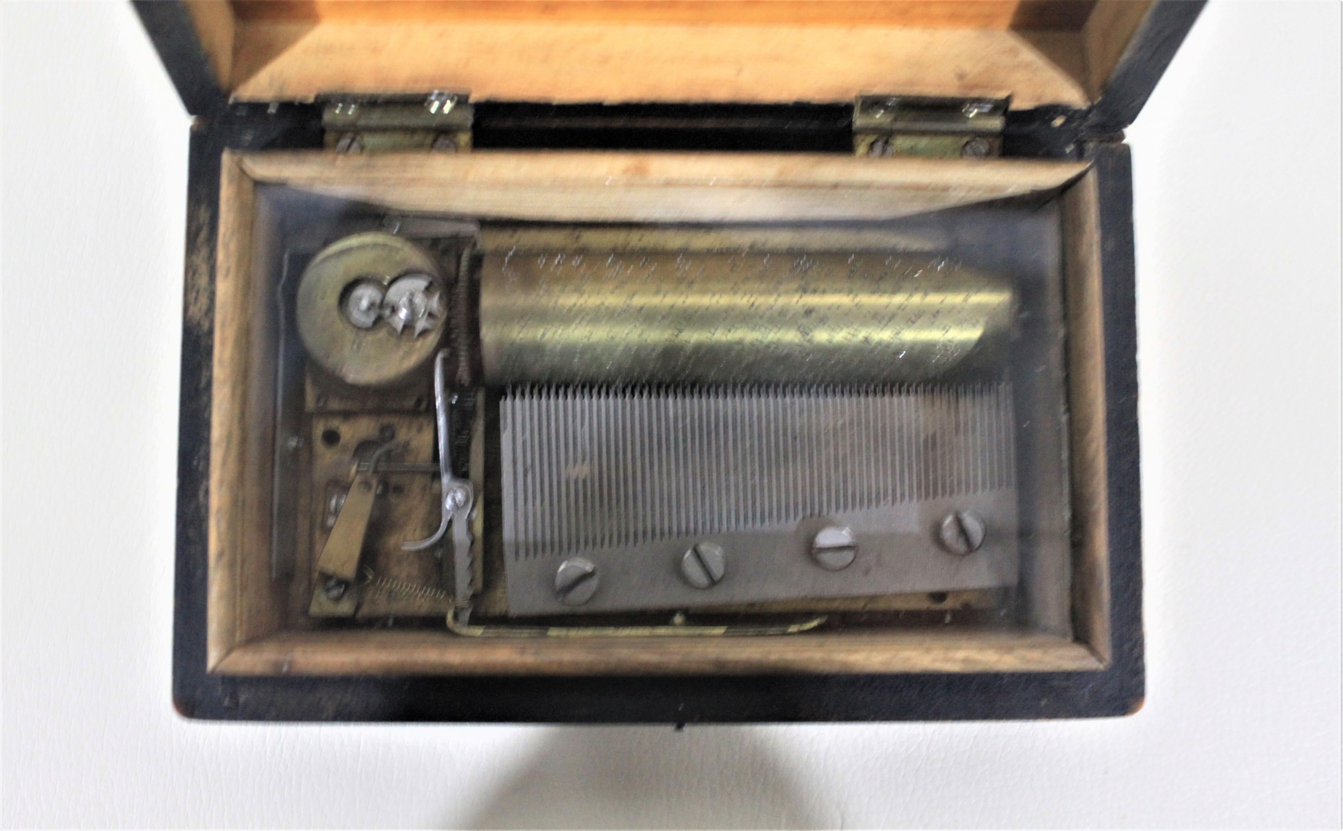 Metal Antique Swiss Samuel Troll Fils Key Wind Cylinder Music Box For Sale