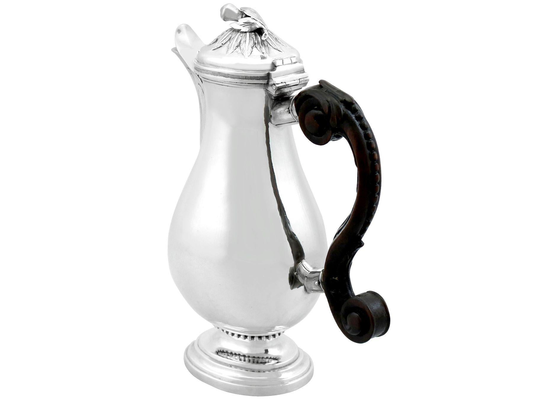 18th Century and Earlier 18th Century Swiss Silver Coffee Jug For Sale