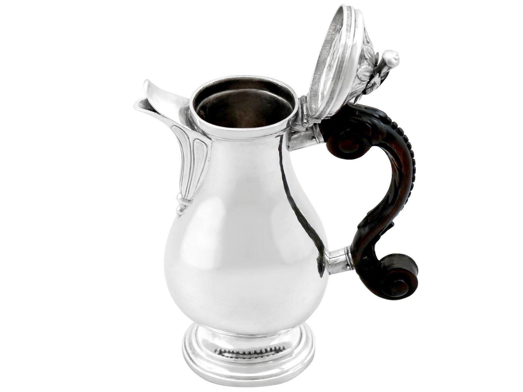 18th Century Swiss Silver Coffee Jug For Sale 1