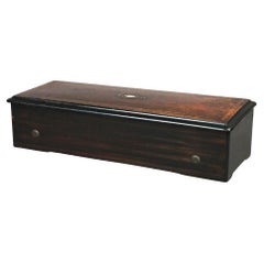 Antique Swiss Twelve-Tune Music Box, Rosewood & Mother of Pearl Inlay, C1890