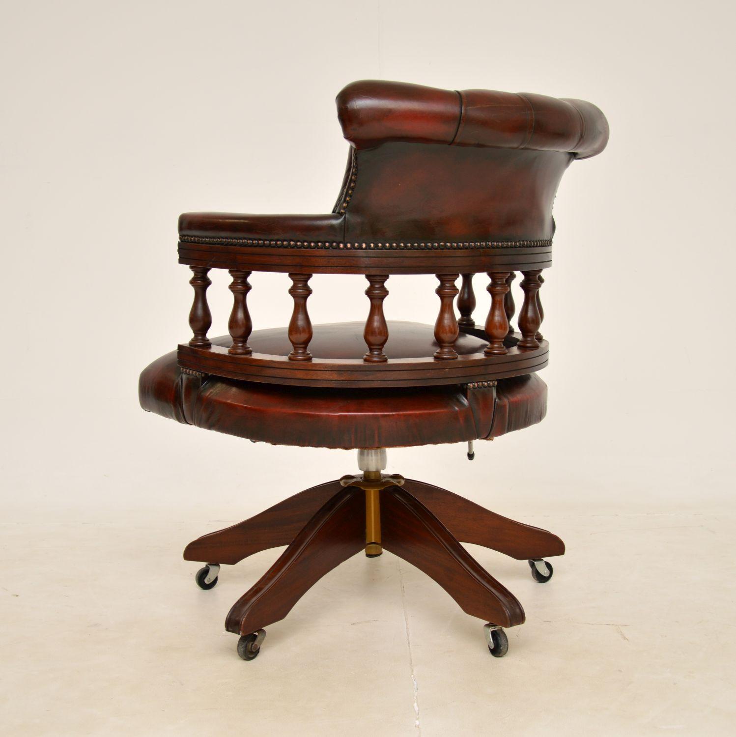 Victorian Antique Swivel Captains Desk Chair
