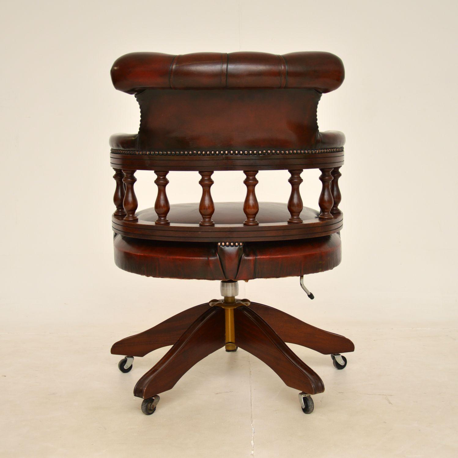 British Antique Swivel Captains Desk Chair