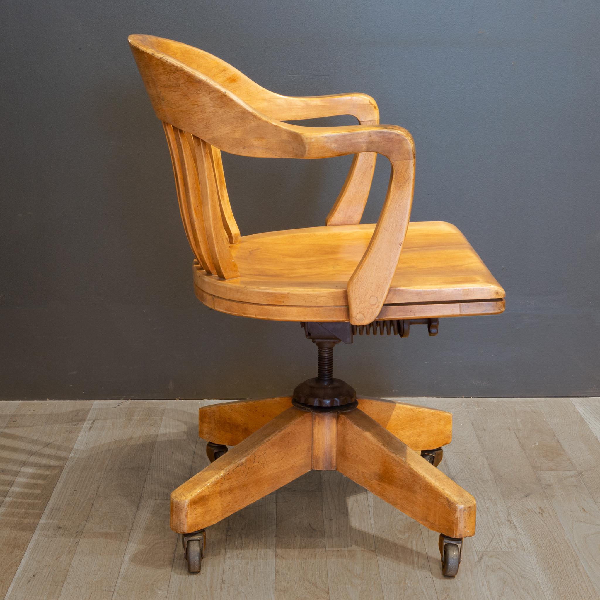 oak desk chair swivel
