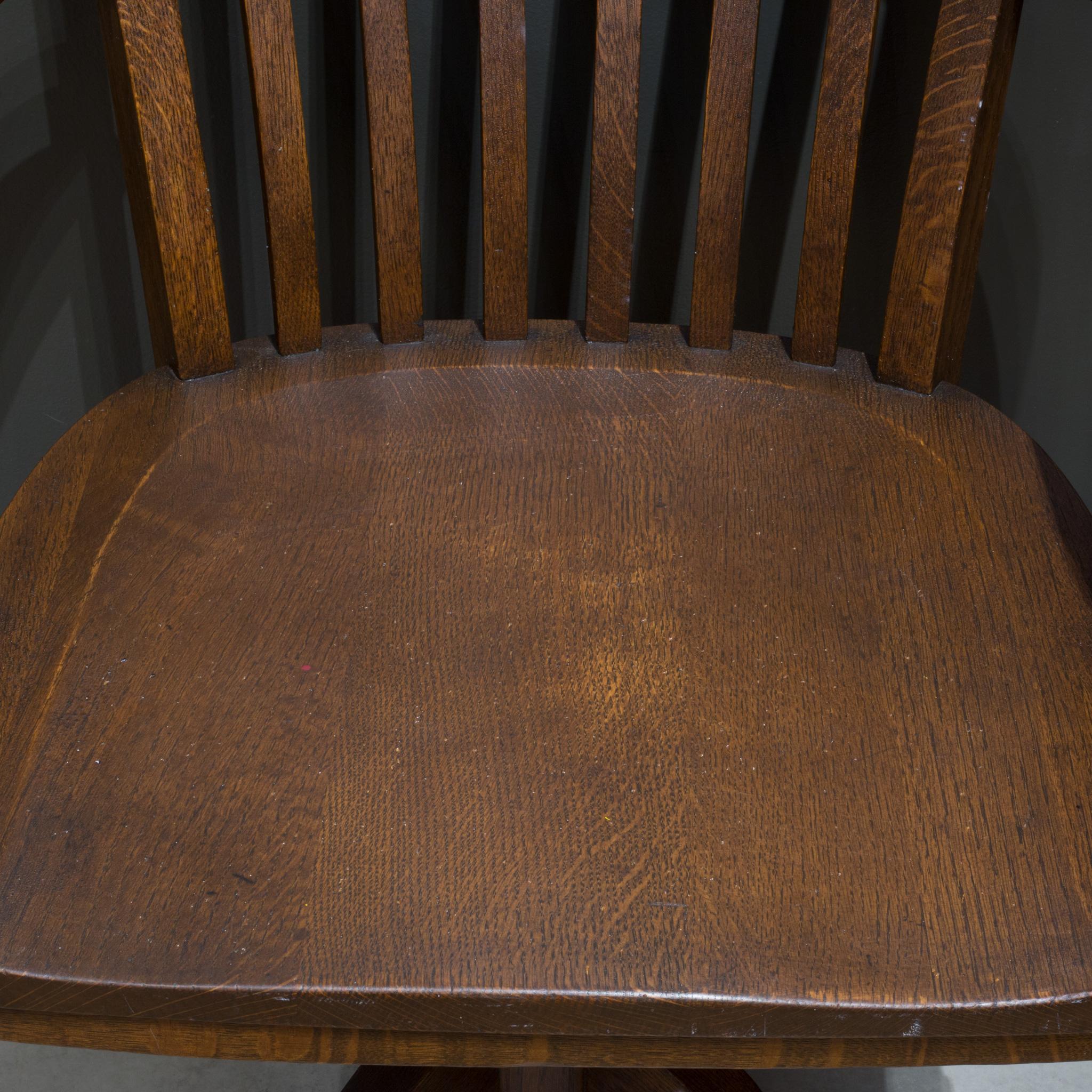 20th Century Antique Swivel Oak Desk Chair, circa 1940