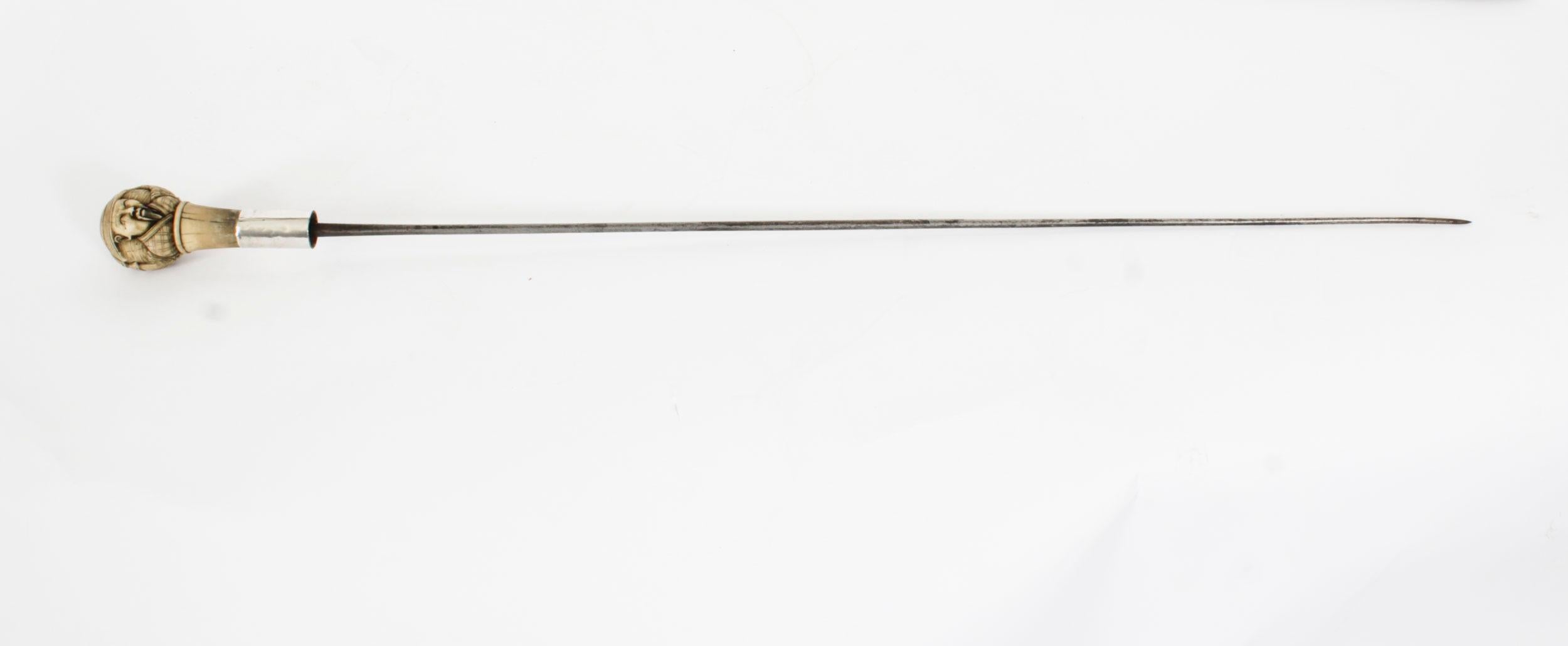 Canne épée / canne de marche ancienne 19ème siècle en vente 10