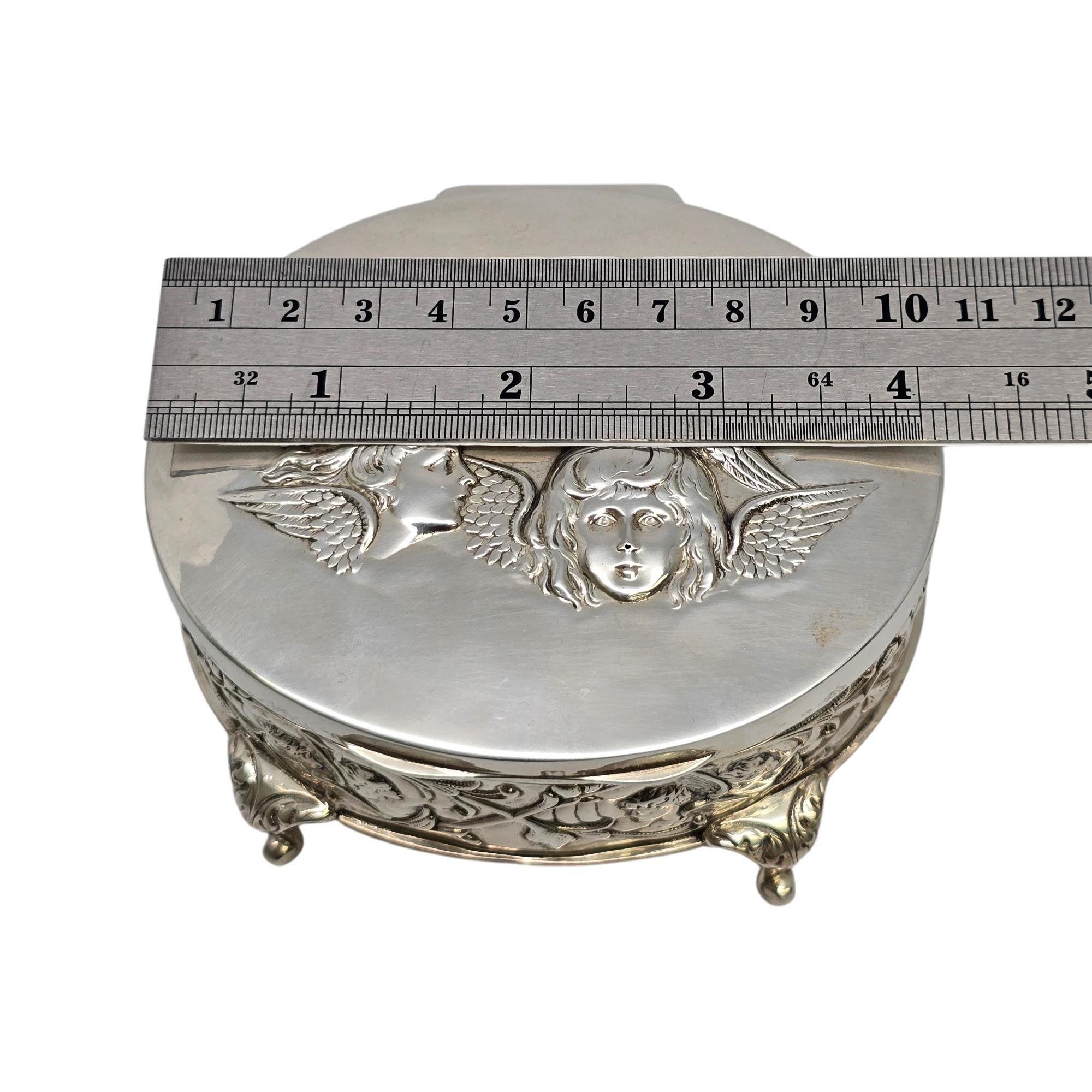 Antico Synyer & Beddoes Inghilterra Argento Sterling Angel Oval Footed Box #19863 in vendita 6