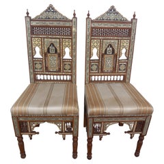 Antique Syrian Inlaid Chairs
