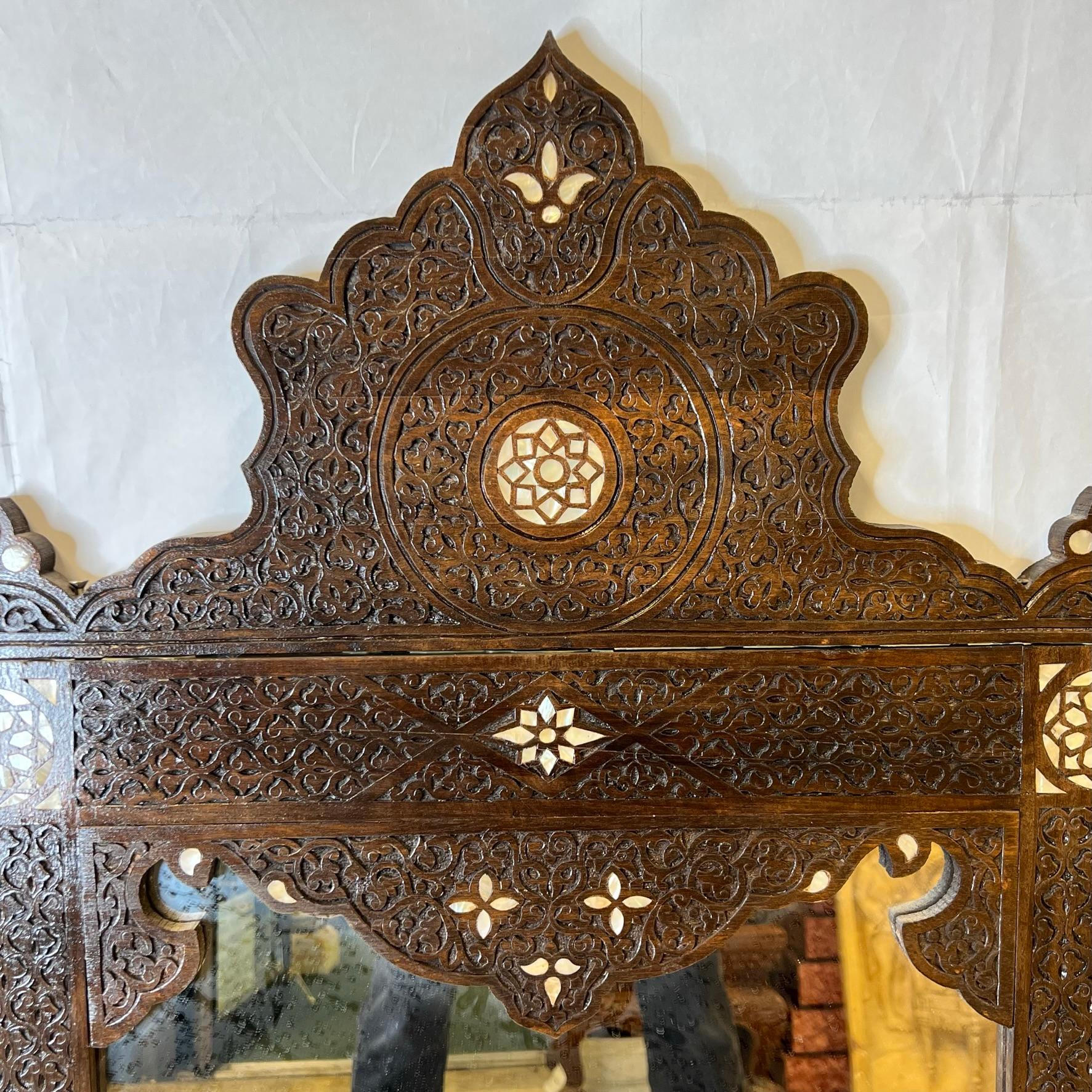 Antique Syrian Inlaid Console and Mirror Circa 1900 For Sale 13