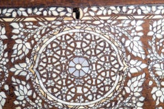 Antique Middle Eastern Mother of Pearl Inlay Dowry Trunk 19th C.