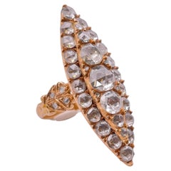 Antique Syrian Rose Cut Dimond Ring Set in 14k Gold