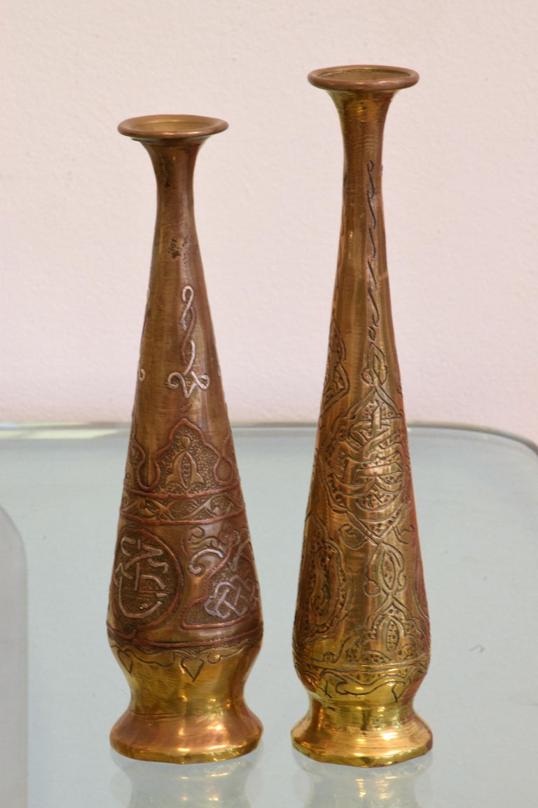 19th Century Antique Islamic Syrian Single Flower Vases, Set of Five